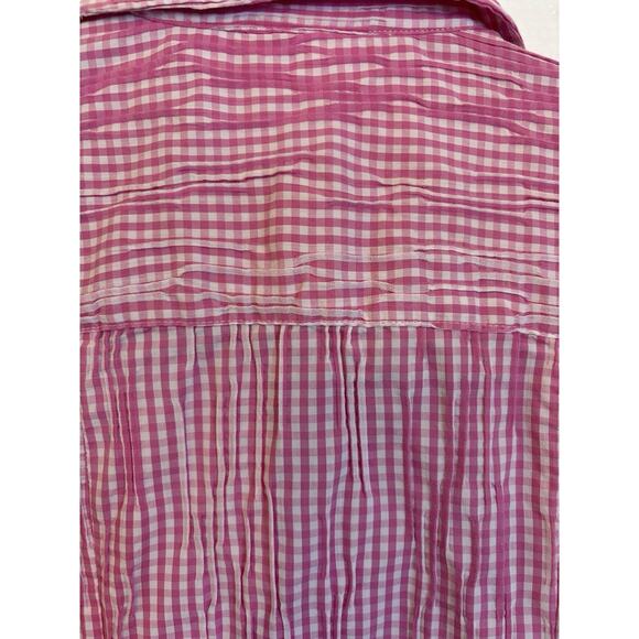 Foxcroft Pink & White Gingham Button up Textured SZ 6 Country Cottage, Homestead - Picture 6 of 6